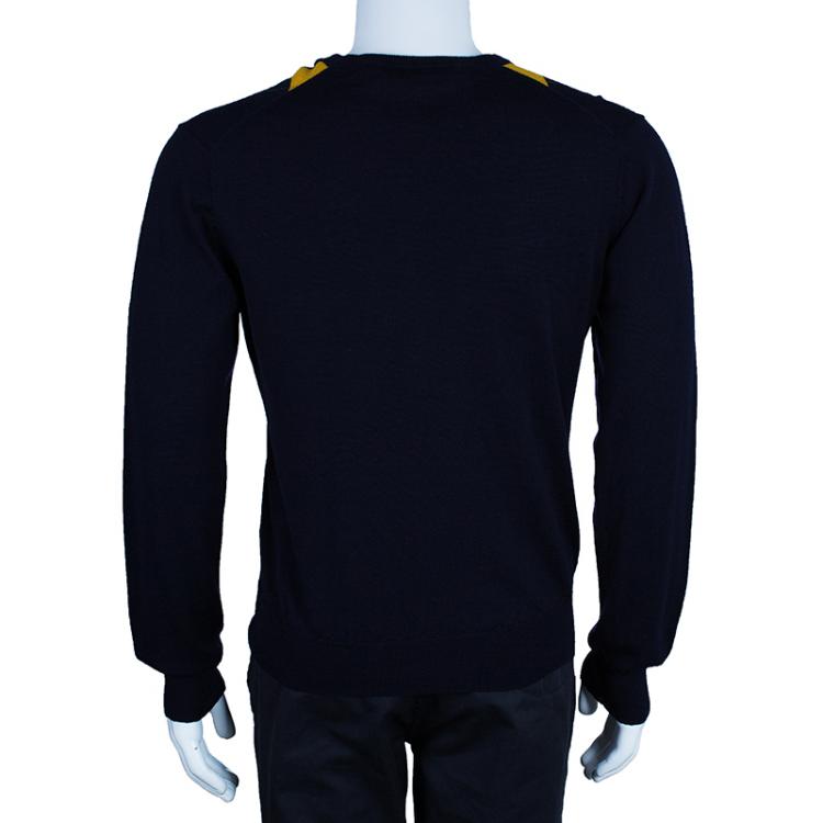 Pre Owned CH Carolina Herrera Men's Blue/Yellow Sweater L