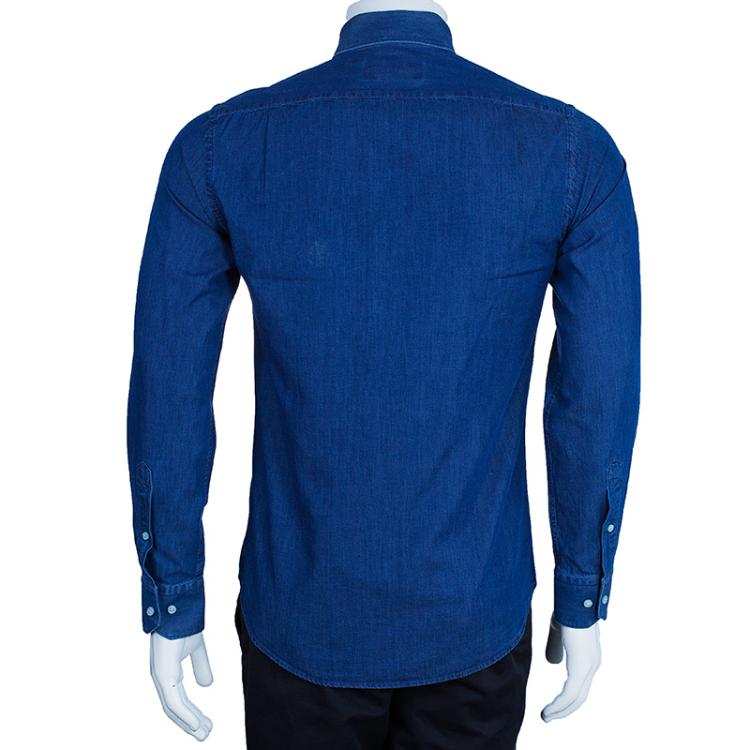 Pre Owned CH Carolina Herrera Men's Blue Denim Shirt S