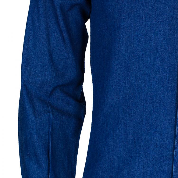 Pre Owned CH Carolina Herrera Men's Blue Denim Shirt S