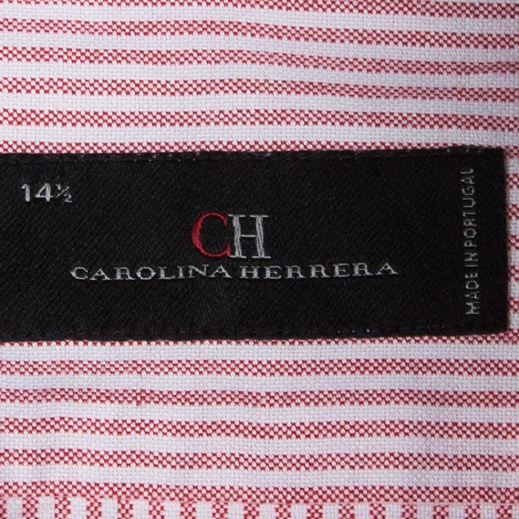 CH Carolina Herrera Red And White Striped Cotton Shirt S CH 