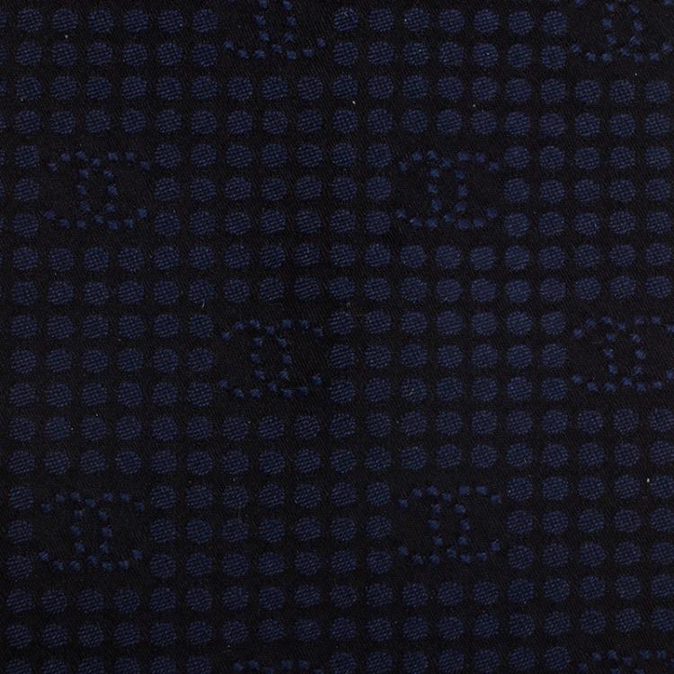 Louis Vuitton Monogram Gradient Dots Tie Navy Silk