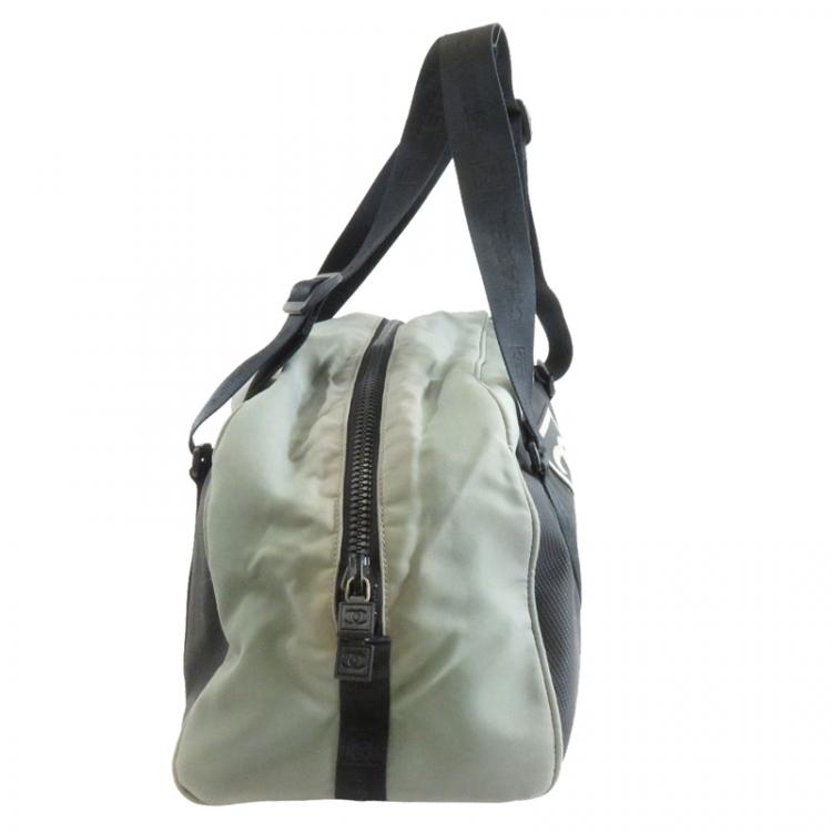 Pre Owned Chanel Bi Color Sport Nylon and Rubber Duffel Bag