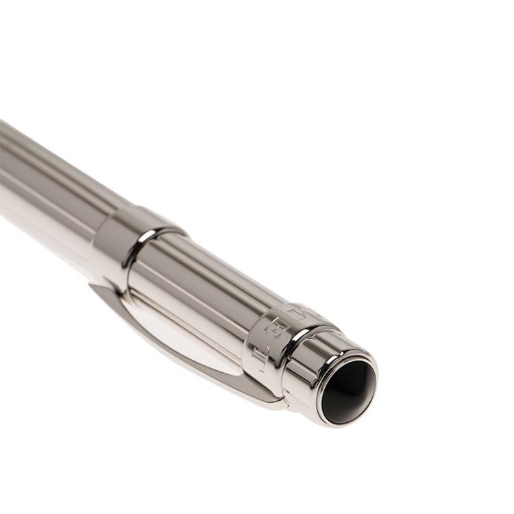 Pre Owned Chaumet Black Lacquer and Silver Rollerball