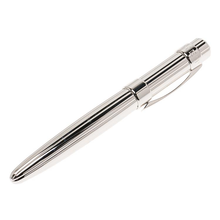 Pre Owned Chaumet Black Lacquer and Silver Rollerball