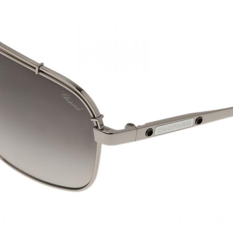 Pre Owned Chopard Silver and White SCHA02 Aviators
