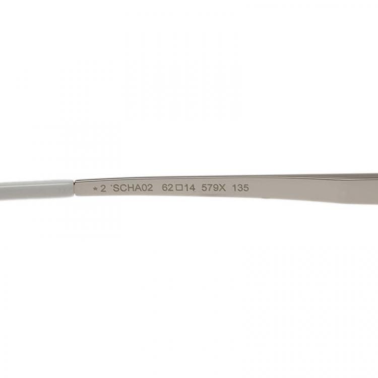 Pre Owned Chopard Silver and White SCHA02 Aviators