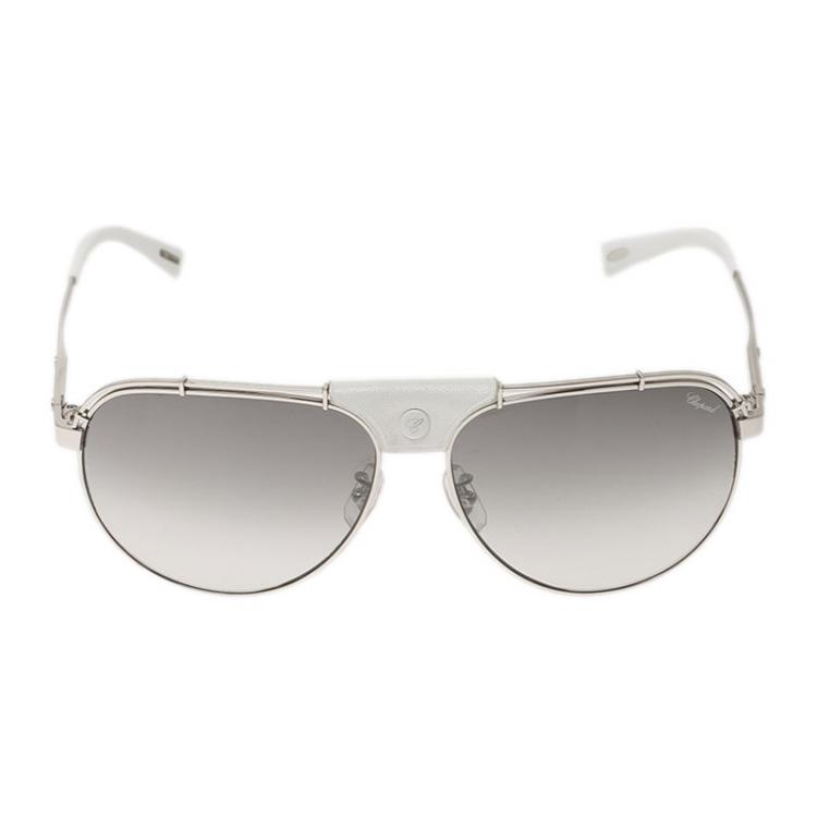 Pre Owned Chopard Silver and White SCHA12 Aviators