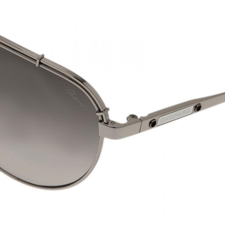 Pre Owned Chopard Silver and White SCHA12 Aviators