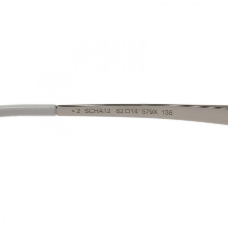 Pre Owned Chopard Silver and White SCHA12 Aviators