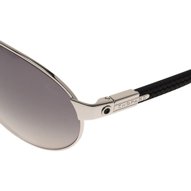 Pre Owned Chopard Black and Silver SCH931 Polarized Aviators