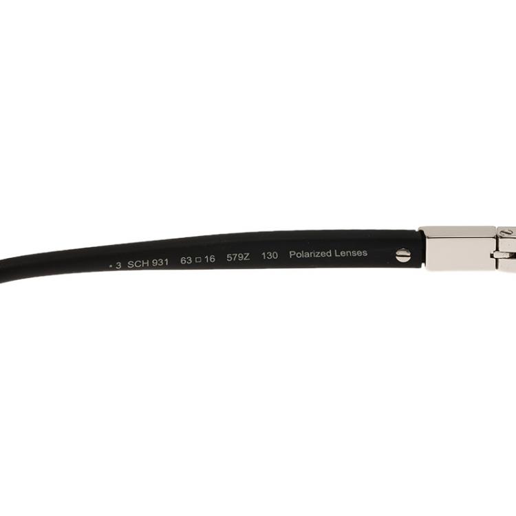 Pre Owned Chopard Black and Silver SCH931 Polarized Aviators