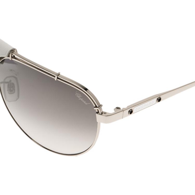 Pre Owned Chopard Silver and White SCHA12 Aviators