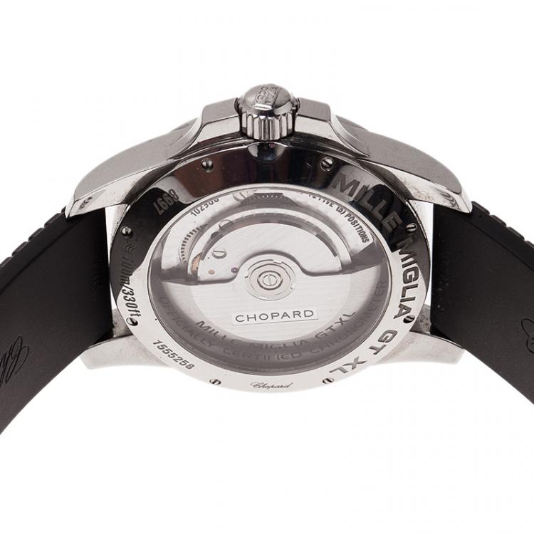 Pre Owned Chopard Black Stainless Steel Mille Miglia Gran Tourismo Men's Wristwatch 44MM