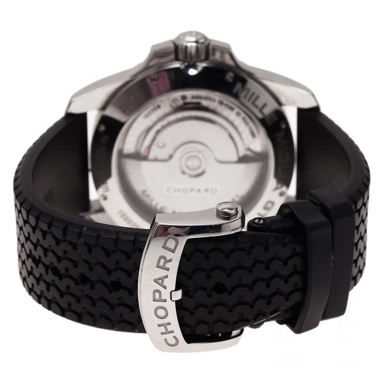 Pre Owned Chopard Black Stainless Steel Mille Miglia Gran Tourismo Men's Wristwatch 44MM