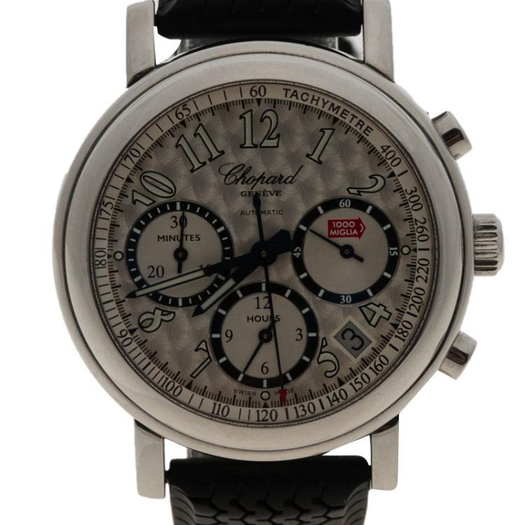 Pre Owned Chopard Silver Stainless Steel Mille Miglia 8331 Chronograph Men's Wristwatch 39MM