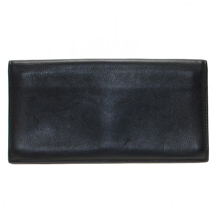 Pre Owned Dior Homme Black Leather Long Wallet