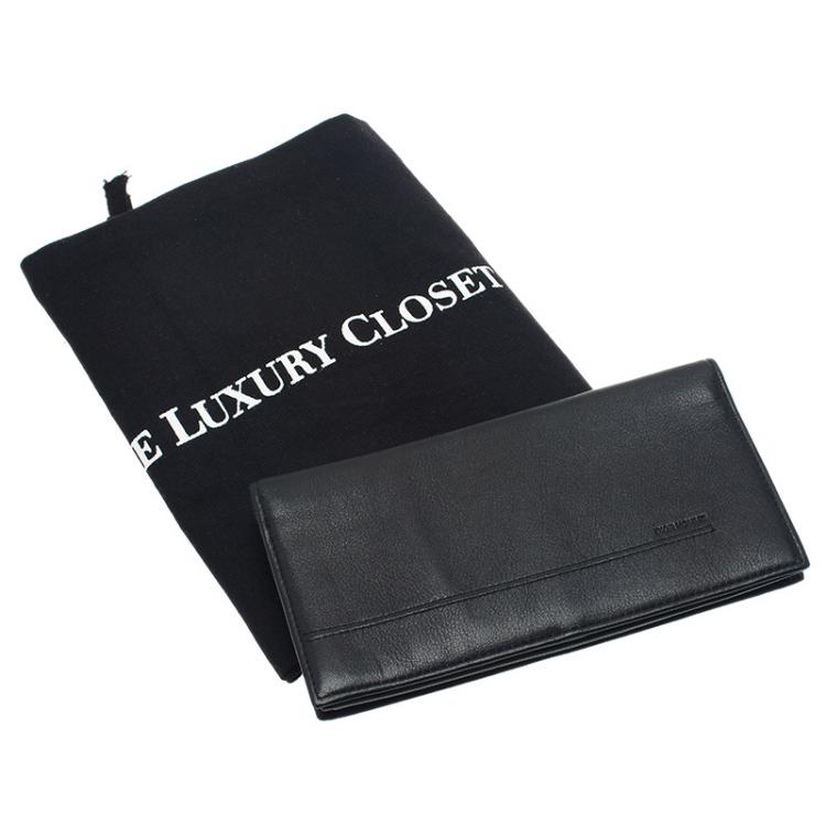 Pre Owned Dior Homme Black Leather Long Wallet