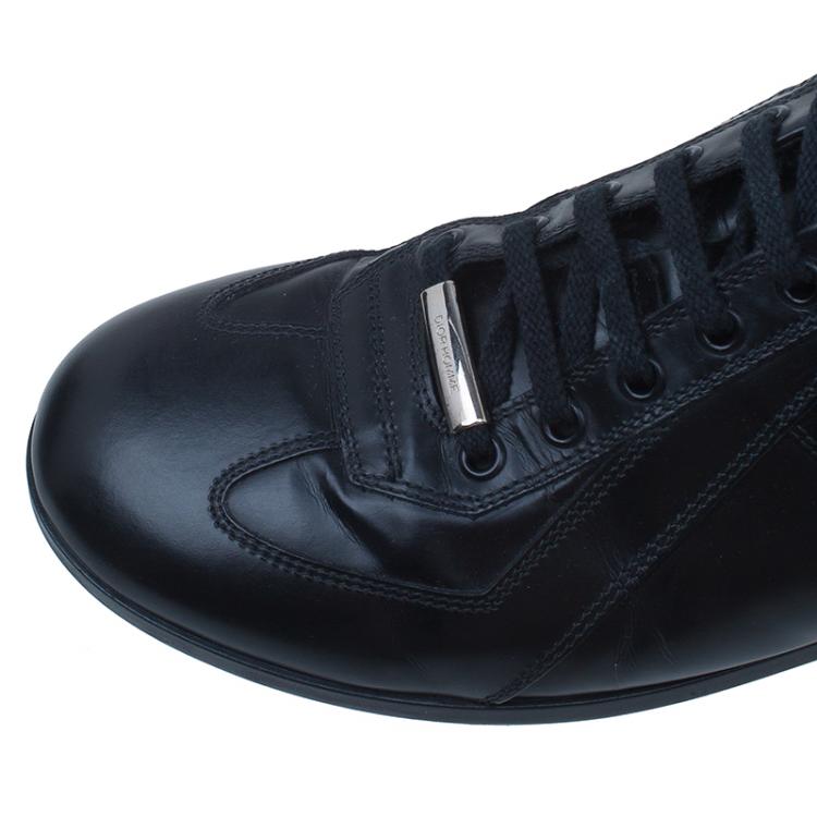 Pre Owned Dior Homme Black Leather Sneakers Size 42