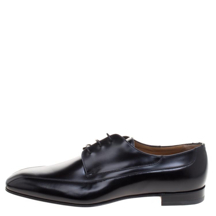 Pre Owned Christian Louboutin Black Leather Orleaness Lace Up Derby Size 43