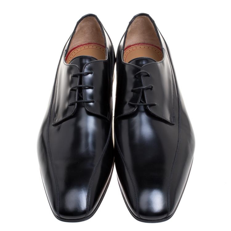 Pre Owned Christian Louboutin Black Leather Orleaness Lace Up Derby Size 43