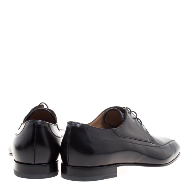 Pre Owned Christian Louboutin Black Leather Orleaness Lace Up Derby Size 43