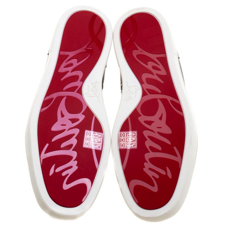 Pre Owned Christian Louboutin Navy Blue Leather Louis High Top Sneakers Size 41