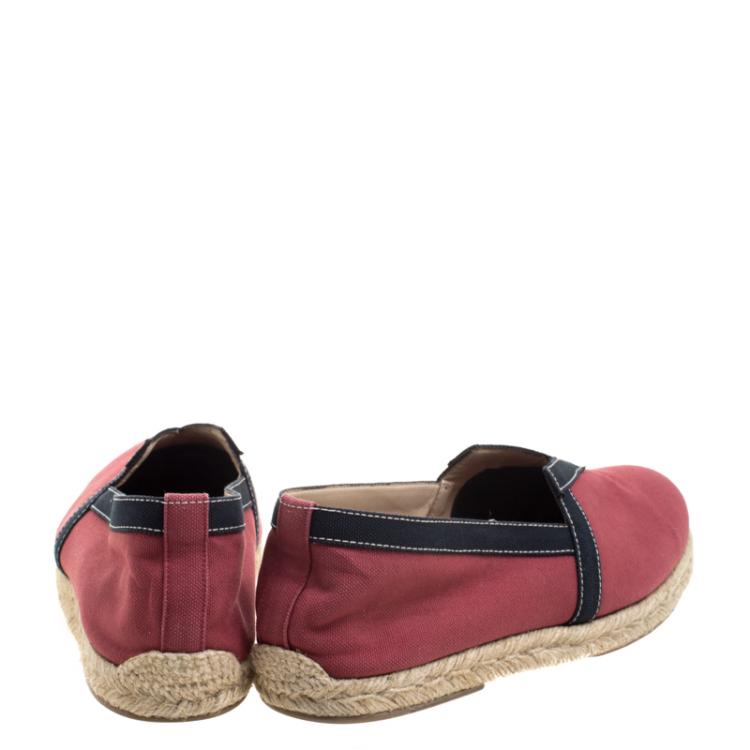 Pre Owned Christian Louboutin Red Canvas Eos Espadrilles Size 43