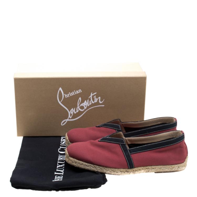 Pre Owned Christian Louboutin Red Canvas Eos Espadrilles Size 43