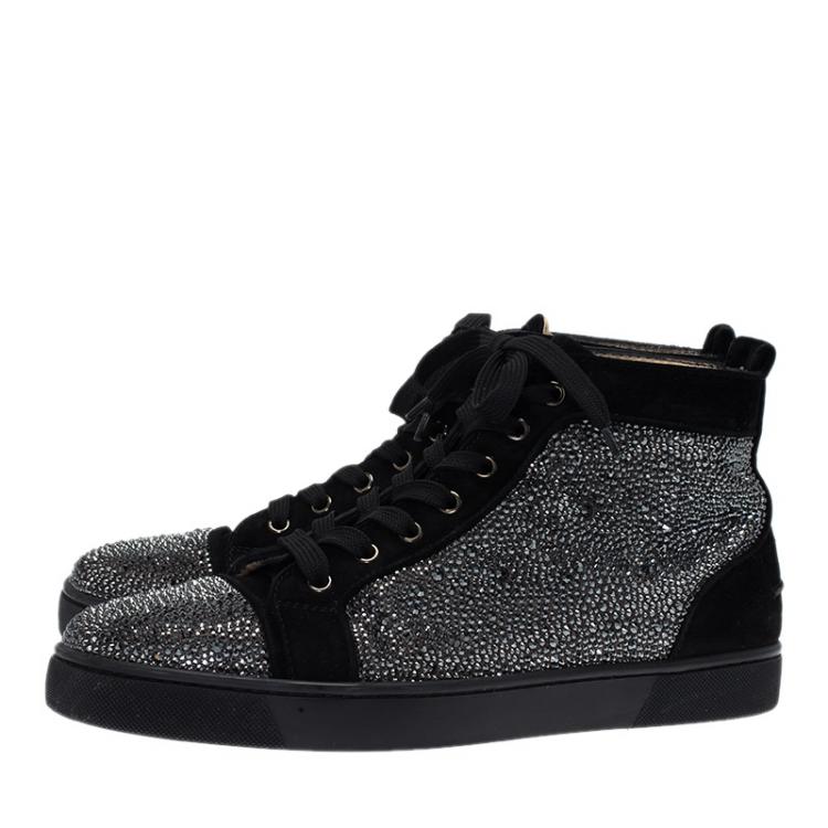 Christian Louboutin Black Strass Suede 