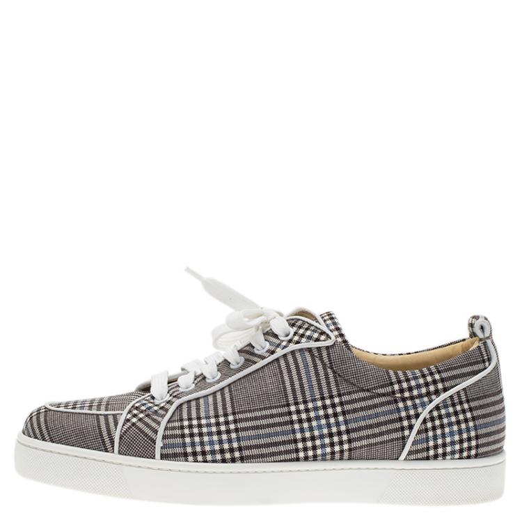 Pre Owned Christian Louboutin Monochrome Canvas Rantulow Sneakers Size 42