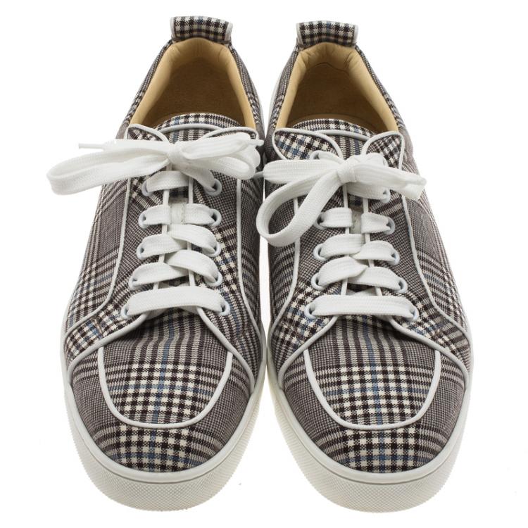 Pre Owned Christian Louboutin Monochrome Canvas Rantulow Sneakers Size 42