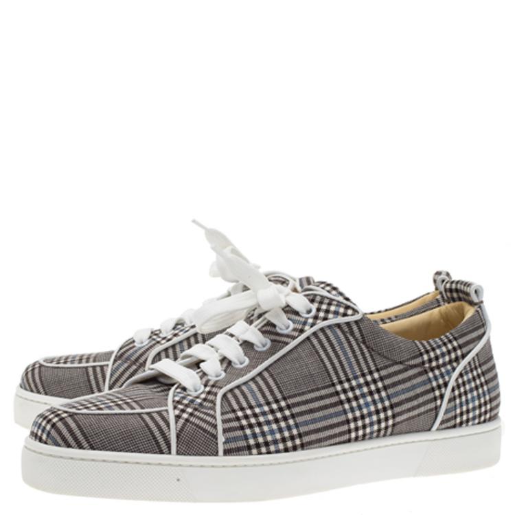 Pre Owned Christian Louboutin Monochrome Canvas Rantulow Sneakers Size 42