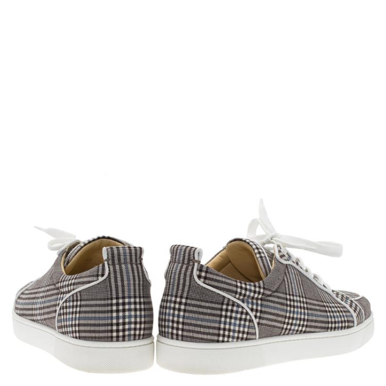 Pre Owned Christian Louboutin Monochrome Canvas Rantulow Sneakers Size 42