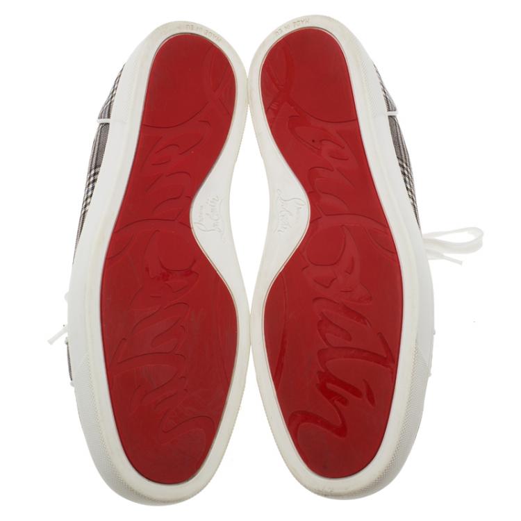Pre Owned Christian Louboutin Monochrome Canvas Rantulow Sneakers Size 42