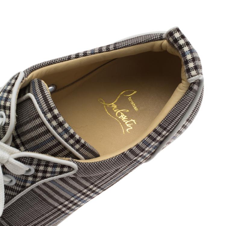 Pre Owned Christian Louboutin Monochrome Canvas Rantulow Sneakers Size 42