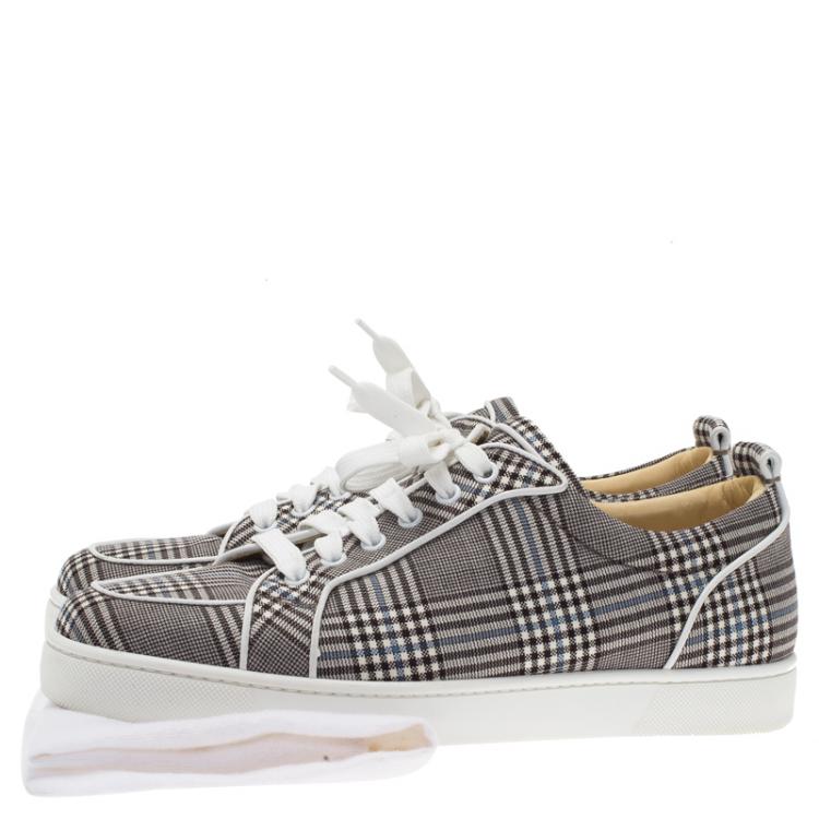 Pre Owned Christian Louboutin Monochrome Canvas Rantulow Sneakers Size 42