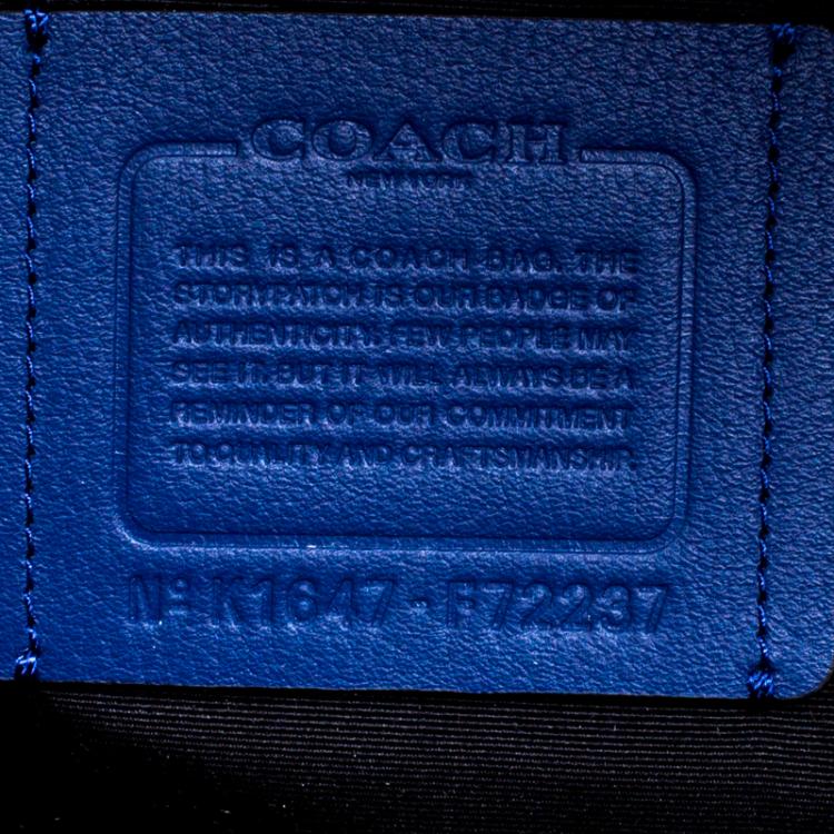 Pre Owned Coach Midnight Blue Leather New Varsity Charles Backpack