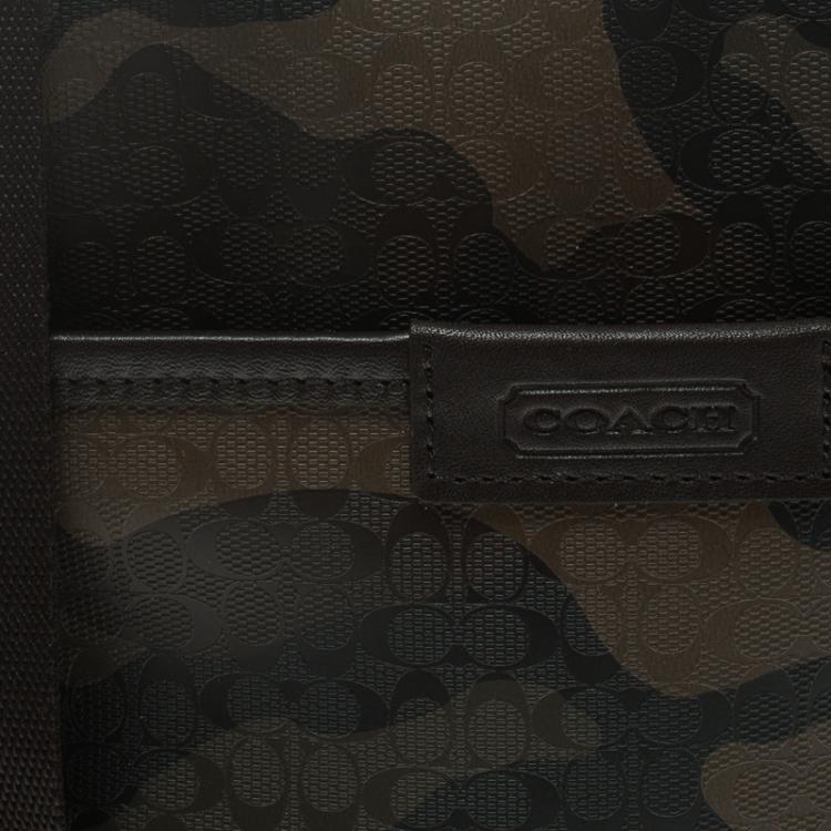 Pre Owned Coach Camouflage PVC Heritage Crossbody Bag