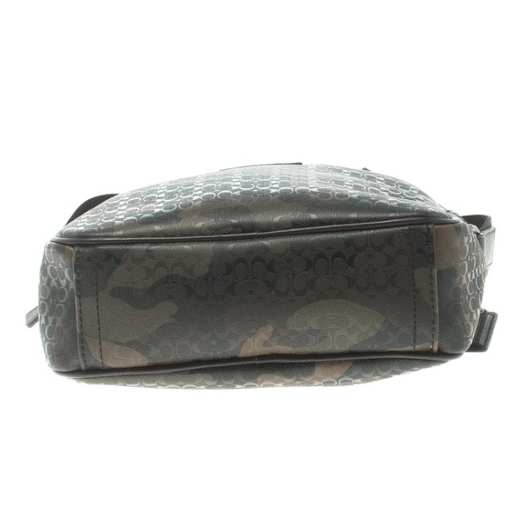 Pre Owned Coach Camouflage PVC Heritage Crossbody Bag