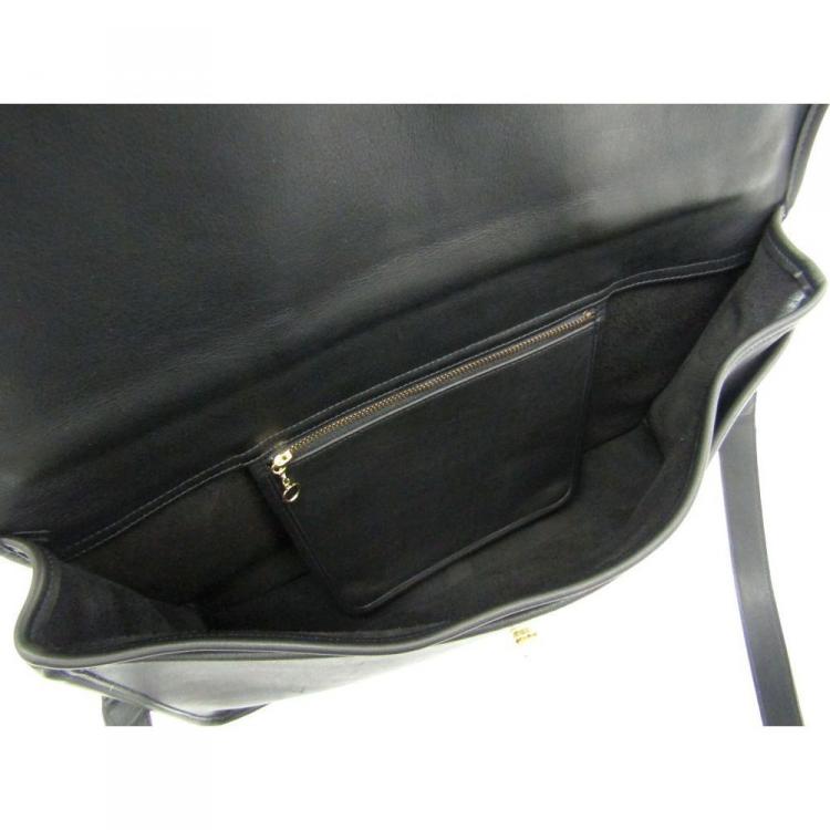Pre Owned Coach Black Leather Business Briefcase
