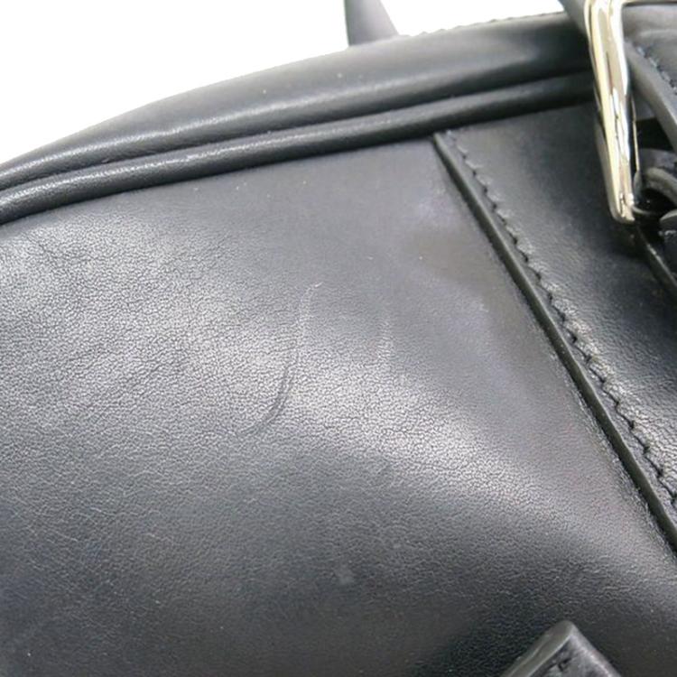 Pre Owned Coach Black Leather Single Zip Top Briefcase