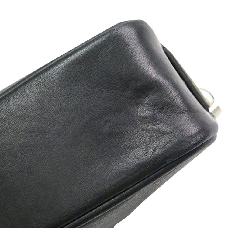 Pre Owned Coach Black Leather Single Zip Top Briefcase