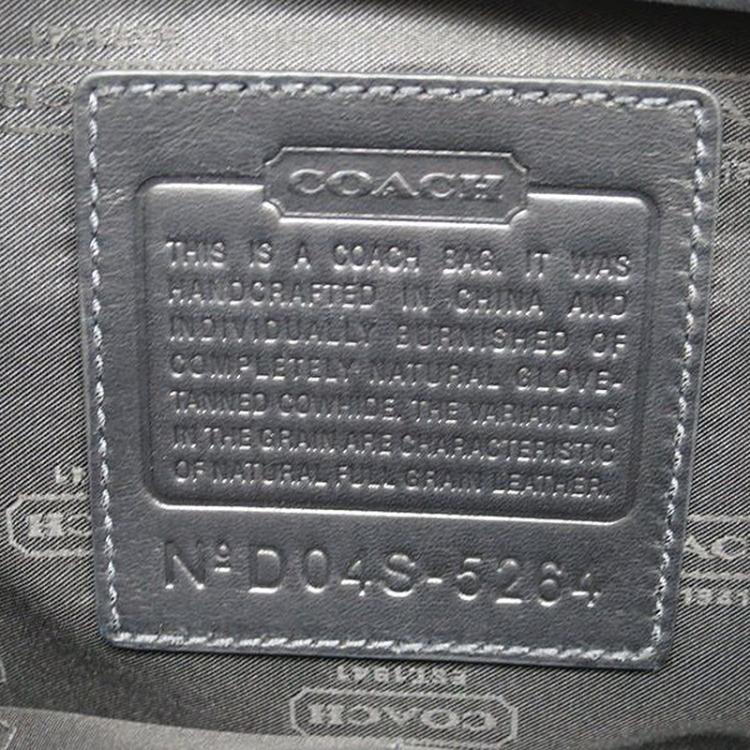 Pre Owned Coach Black Leather Single Zip Top Briefcase