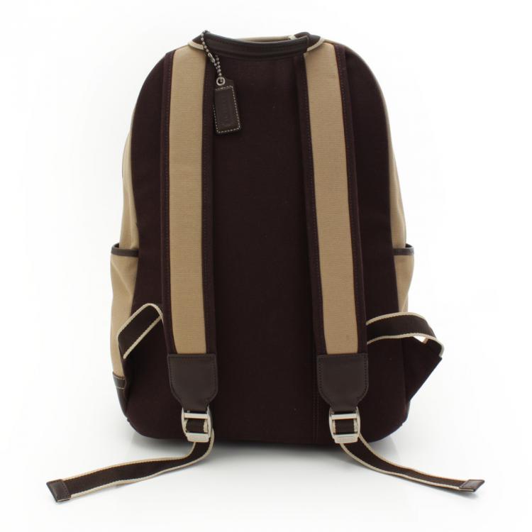 Pre Owned Coach Brown Canvas/Leather Voyager Backpack