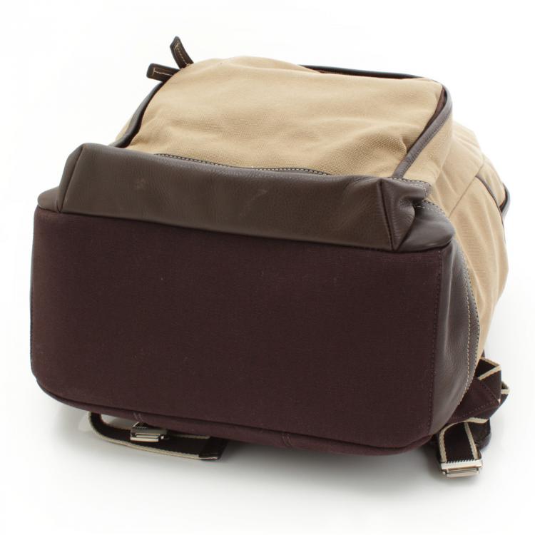 Pre Owned Coach Brown Canvas/Leather Voyager Backpack