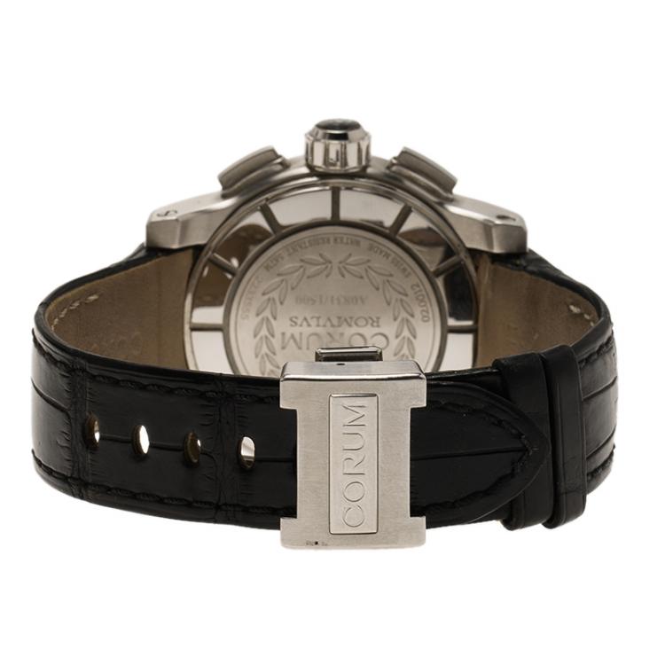 Pre Owned Corum Black Stainless Steel Romulus Men's Wristwatch 42MM