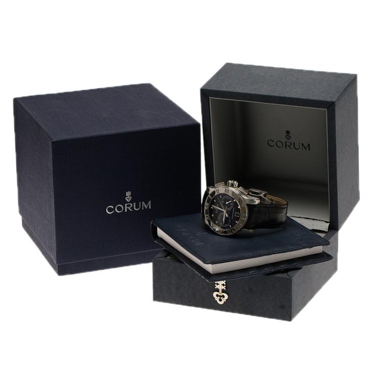 Pre Owned Corum Black Stainless Steel Romulus Men's Wristwatch 42MM