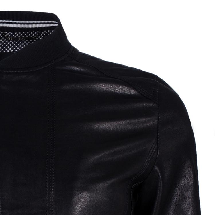 Pre Owned D&G Men's Black Leather Jacket M