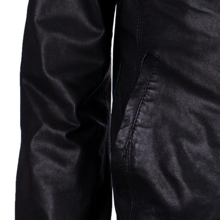 Pre Owned D&G Men's Black Leather Jacket M