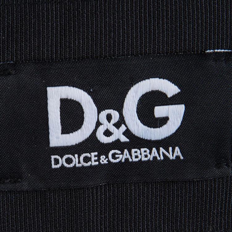 Pre Owned D&G Black Leather Trim Bomber Jacket S
